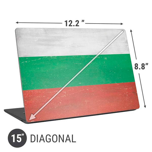 Bulgarian Flag Distressed Universal Laptop 15in (12.2 x 8.8in) Skin